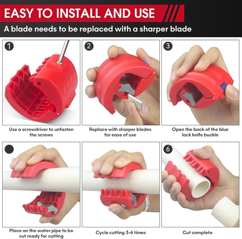 Frmingzhao أداة قطع أنابيب PVC أداة قطع بلاستيكية لقطع الأنابيب البلاستيكية وأكمام الختم 20 – 50 مم 90 22 10 BK - Image 5